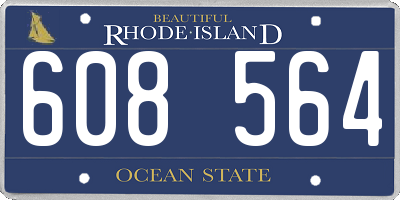 RI license plate 608564