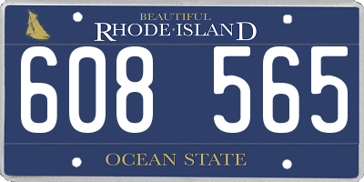 RI license plate 608565