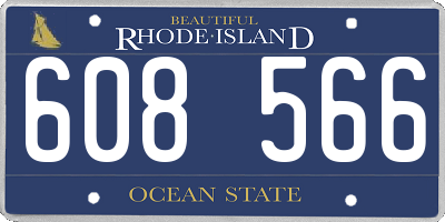 RI license plate 608566