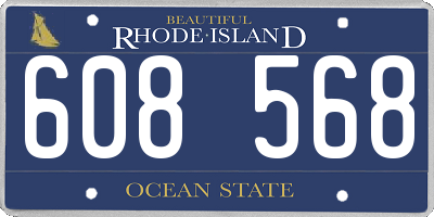 RI license plate 608568