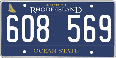 RI license plate 608569