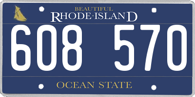 RI license plate 608570