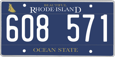 RI license plate 608571