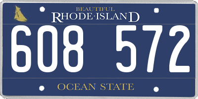 RI license plate 608572