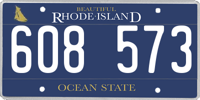 RI license plate 608573