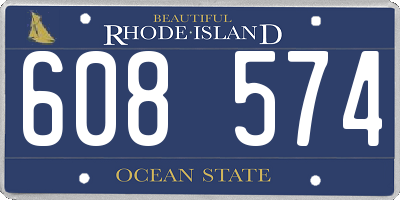RI license plate 608574