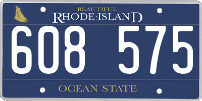 RI license plate 608575