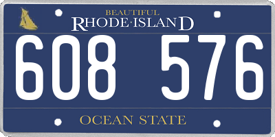 RI license plate 608576