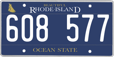 RI license plate 608577