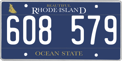 RI license plate 608579