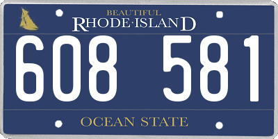 RI license plate 608581