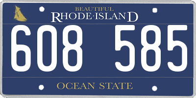 RI license plate 608585