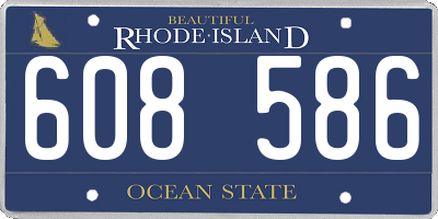 RI license plate 608586