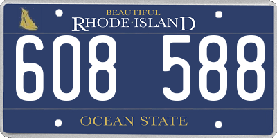 RI license plate 608588