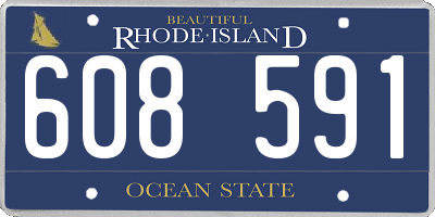 RI license plate 608591