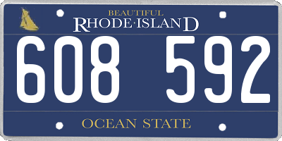 RI license plate 608592