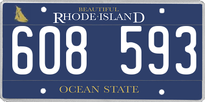 RI license plate 608593