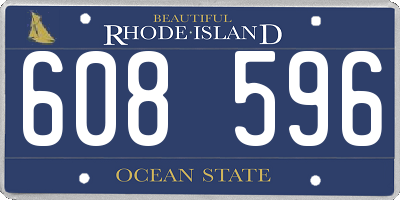 RI license plate 608596