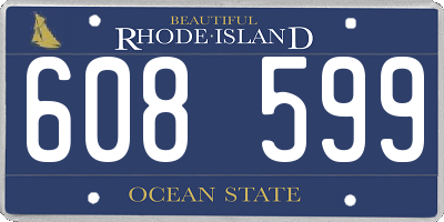 RI license plate 608599