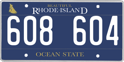 RI license plate 608604