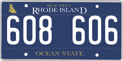 RI license plate 608606