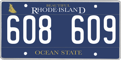 RI license plate 608609