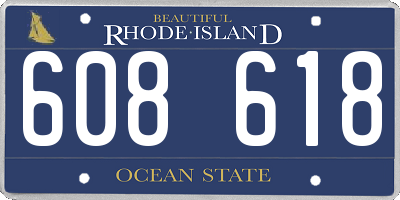 RI license plate 608618