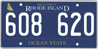 RI license plate 608620