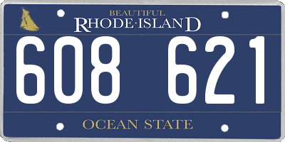 RI license plate 608621