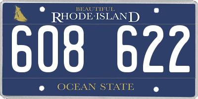 RI license plate 608622