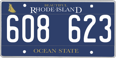 RI license plate 608623