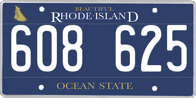 RI license plate 608625