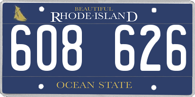 RI license plate 608626