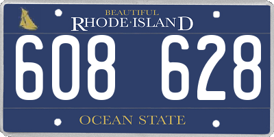 RI license plate 608628