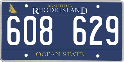 RI license plate 608629