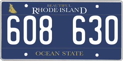 RI license plate 608630