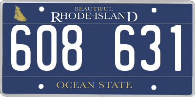 RI license plate 608631