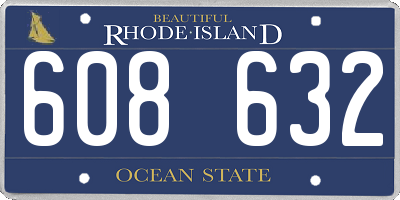 RI license plate 608632