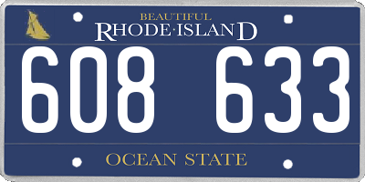 RI license plate 608633