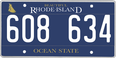 RI license plate 608634