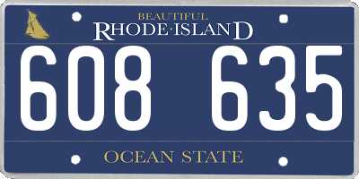 RI license plate 608635