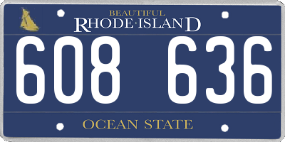 RI license plate 608636