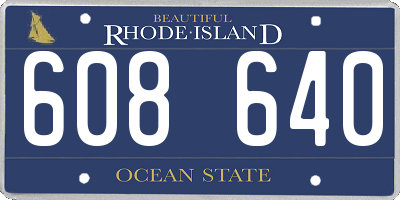 RI license plate 608640