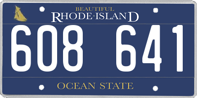 RI license plate 608641