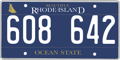 RI license plate 608642