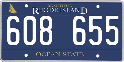 RI license plate 608655