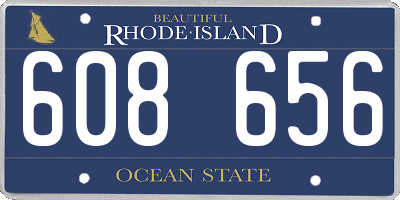 RI license plate 608656