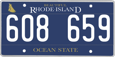 RI license plate 608659