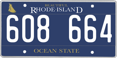 RI license plate 608664