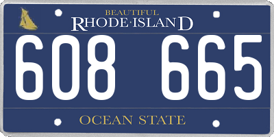 RI license plate 608665